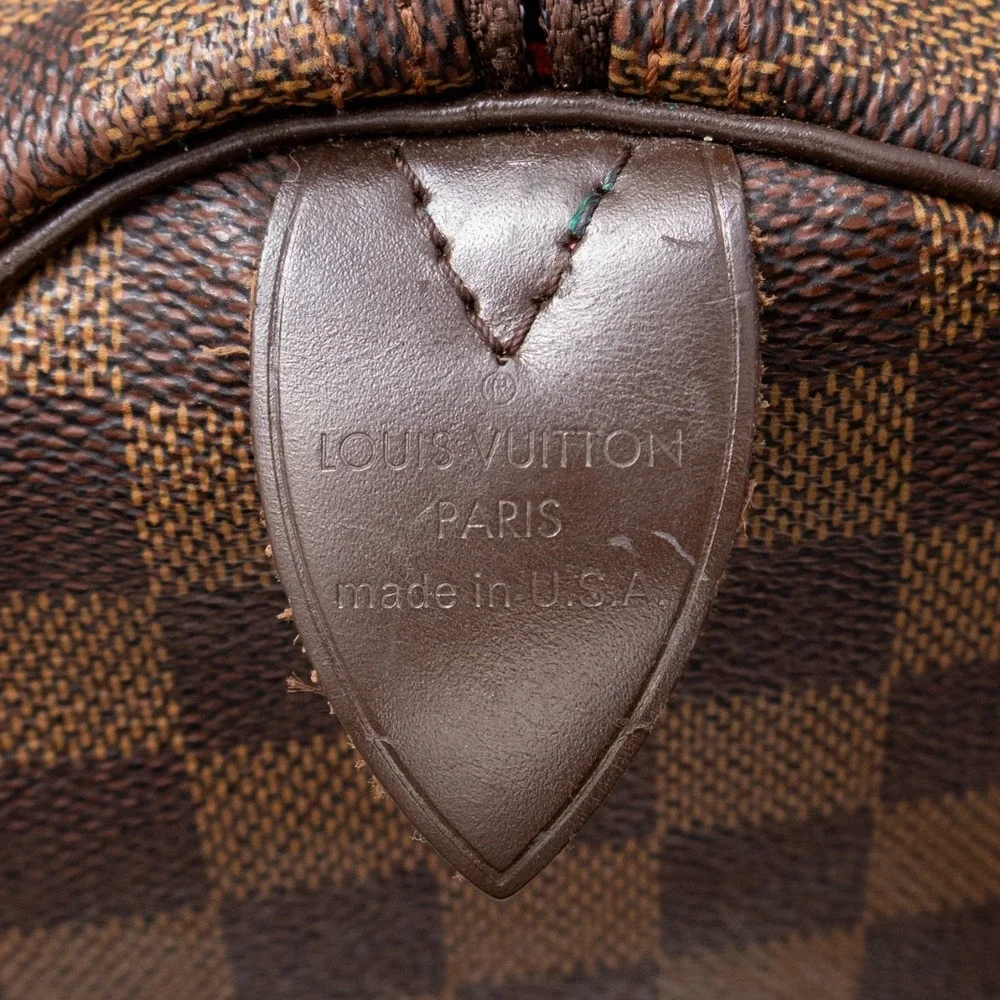 Louis Vuitton Speedy 30 Damier Ebene‎ Brown Handbag Boston Bag 2014 Made in USA